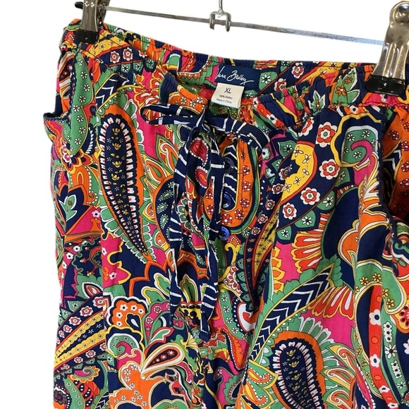 Vera Bradley XL Paisley Pajama Pants Lounge Drawstring Colorful Cotton Comfy - Picture 2 of 16